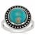 Armenian Turquoise Oxidized Ring in Sterling Silver 3.70cts
