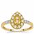 Natural Yellow Diamonds Ring with White Diamonds in 9K Gold 0.54ct