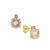 Peach Morganite Earrings with Diamonds in 9K Gold 1.40cts