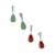 Red Jasper Set of Earrings with Green Aventurine in Sterling Silver 41.20cts 