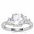 Sapucaia Quartz Ring with White Zircon in Sterling Silver 1.96cts
