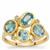 Ratanakiri Blue Zircon Ring with White Zircon in 9K Gold 3.40cts