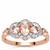 Idar Pink Morganite Ring with White Zircon in 9K Rose Gold 1.30cts