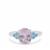 Minas Gerais Kunzite Ring with Swiss Blue Topaz in Sterling Silver 3.50cts