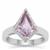 Rose De France Amethyst Ring with White Zircon in Sterling Silver 2.35cts