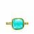 Amazonite Ring with Green Apatite in Gold Tone Sterling Silver 3.35cts