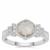 Rose Cut Plush Diamond Sunstone Ring with White Zircon in Sterling Silver 1.21cts