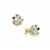 Nigerian Multi Gemstone 9K Gold Earrings ATGW 1.55cts