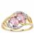 Mozambique Pink Spinel Ring with White Zircon in 9K Gold 1.30cts