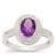 Tanzanian Amethyst Oval Ring With White Zircon Double Halo 2cts
