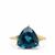 London Blue Topaz Ring with White Zircon in 9K Gold 7.65cts