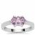 Rose Du Maroc, Zambian Amethyst Ring with African Amethyst in Sterling Silver 0.50ct
