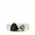 Chrome Diopside Ring with Peridot in Sterling Silver 1.77cts.