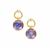 Purple Moonstone Earrings in 9K Gold 3.90cts