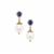 'The Regal Pearl Earrings' South Sea Cultured Pearl, Nilamani Earrings with White Zircon in 9K Gold (9mm)