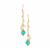 Amazonite Earrings with Kaori Cultured Pearl in Gold Tone Sterling Silver 