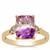 Moroccan Amethyst Ring with White Zircon in 9K Gold 3.10cts