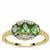 Cuprian Tourmaline Ring with White Zircon in 9K Gold 1.15cts
