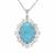 'Coronation' Sleeping Beauty Turquoise & White Zircon Sterling Silver Necklace ATGW 13.75cts