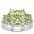 Changbai Peridot Ring with White Zircon in Sterling Silver 2.73cts