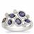 Bengal Iolite Ring with White Zircon in Sterling Silver 1ct