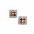 Purple Diamonds Earrings with White Diamonds in 9K Gold 0.58ct