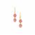 Strawberry Quartz Earrings in Gold Tone Sterling Silver 12cts