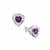 Ametista Amethyst Earrings with White Zircon in Sterling Silver 1.50cts