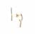 Yellow Diamond Earrings with White Diamond in 9K Gold 0.34ct