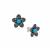Sleeping Beauty Turquoise & Marcasite Sterling Silver Flower Earrings ATGW 1.55cts