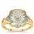 Lehrer TorusLens Prasiolite Ring with Diamond in 9K Gold 4.20cts