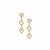 White Topaz Earrings in Gold Tone Sterling Silver 1ct