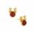 Nanhong Agate Earrings in Gold Tone Sterling Silver 1ct 