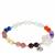 Multi Colour gemstone Stretchable Bracelet in Sterling Silver 39cts
