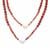 Fire Nanhong Agate Graduated Necklace with White Topaz in Sterling Silver 200cts