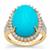 Sleeping Beauty Turquoise Ring with White Zircon in 9K Gold 10.70cts