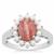 Rhodochrosite Ring with Kaori Cultured Pearlin Sterling Silver