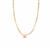 Sunstone Necklace with Freshwater Cultured Pearl in Gold Tone Sterling Silver 