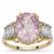 Minas Gerais Kunzite Ring with White Zircon in 9K Gold 6.55cts