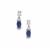 Burmese Blue Sapphire Earrings with White Zircon in Sterling Silver 1.95cts