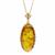 Baltic Cognac Amber Necklace in Gold Tone Sterling Silver (17x34mm)