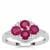 John Saul Ruby Ring with White Zircon in Sterling Silver 1.90cts