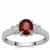 Malawi Garnet Ring with White Zircon in Sterling Silver 1.45cts