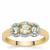 Kijani Garnet, Aquaiba™ Beryl Ring with Diamonds in 9K Gold 0.95ct