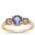 AA Tanzanite, Mahenge Pink Spinel Ring with White Zircon in 9K Gold 1.30cts