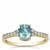 Blue, White Zircon Ring in 9K Gold 1.80cts