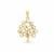 Ratanakiri White Zircon Tree of Life Pendant in Gold Plated Sterling Silver 0.14cts
