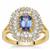 AA Tanzanite Ring with White Zircon in 9K Gold 2.45cts