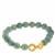 Type A Olmec Jadeite Bracelet With White Topaz in Gold Tone Sterling Silver 130.20cts