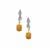 Ethiopian Dark Opal Earrings with White Zircon in 9K Gold 2.05cts